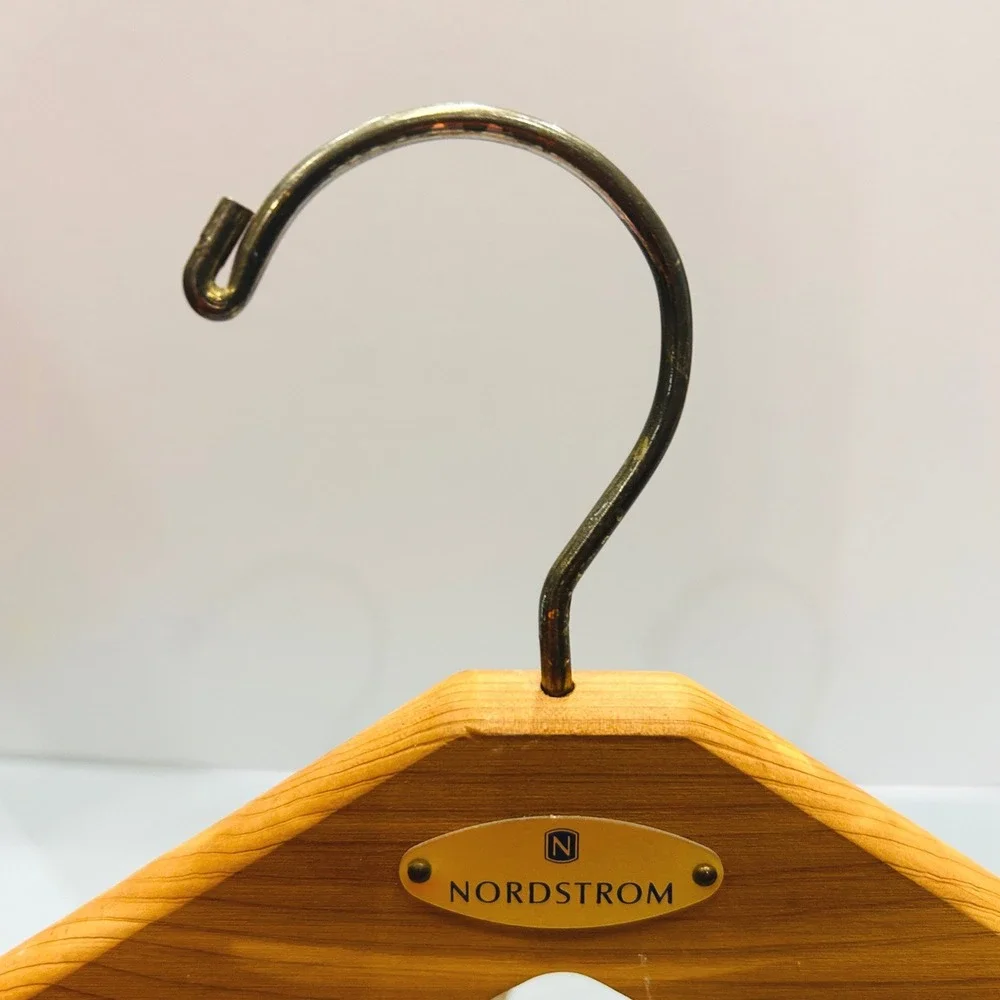 Nordstrom Store Display Hanger Vintage Wood Brass Tie Rack Retail Fixture 90s